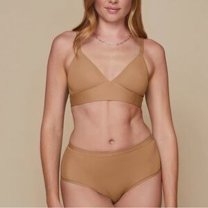 HarperWilde Bliss Triangle Bralette in Tan; Size Medium